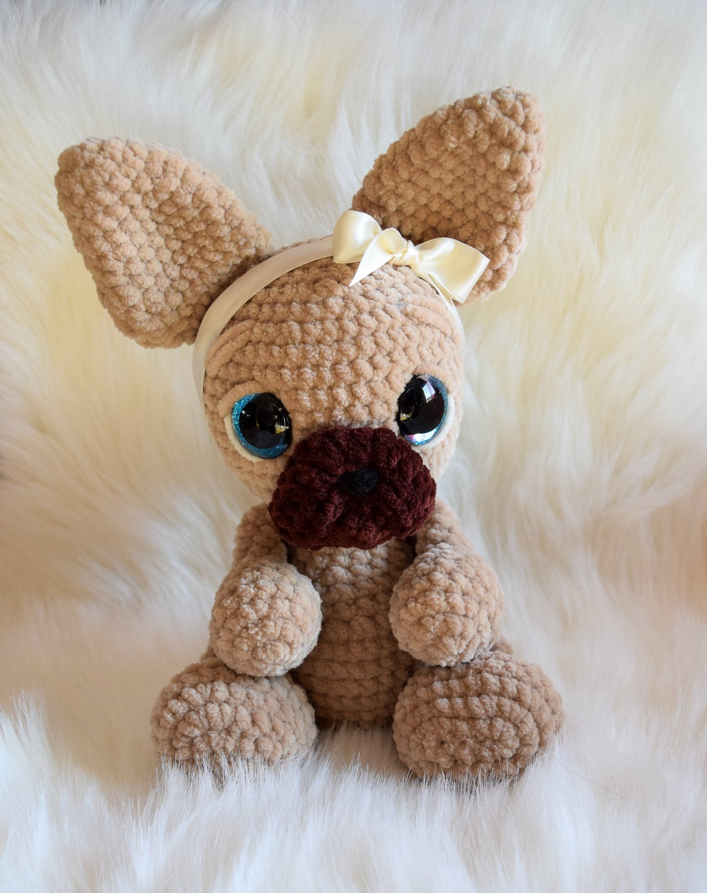 French Bulldog Stuffed Animal Crochet Pattern PDF
