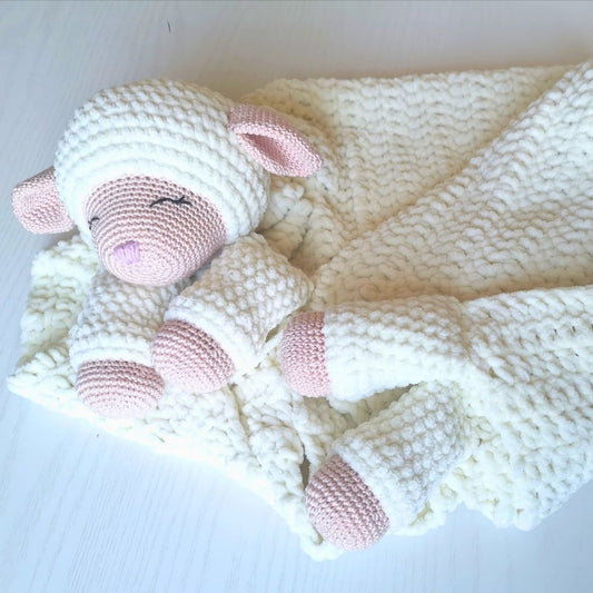 Lamb Huggy Baby Blanket Crochet Pattern PDF