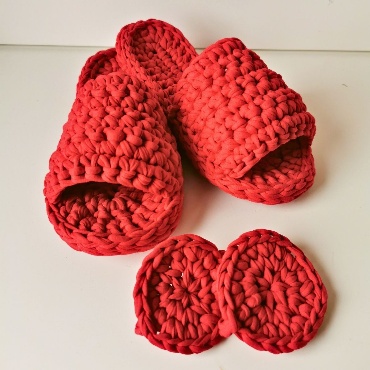 T-Shirt Yarn Slippers Crochet Pattern PDF