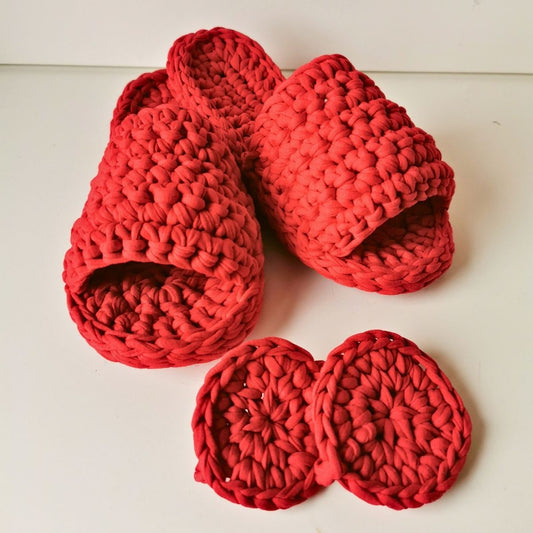 T-Shirt Yarn Slippers Crochet Pattern PDF