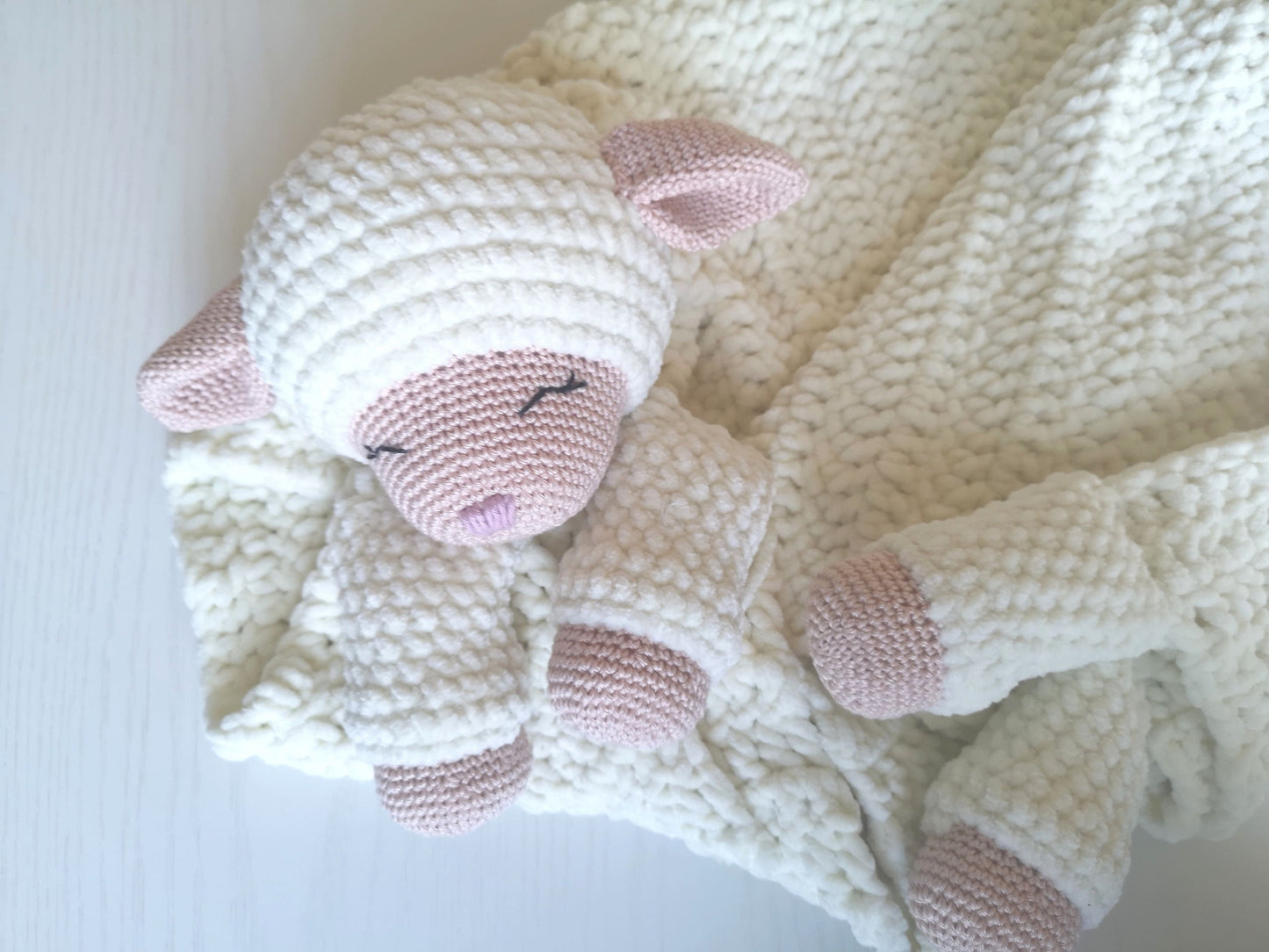 Lamb Huggy Baby Blanket Crochet Pattern PDF