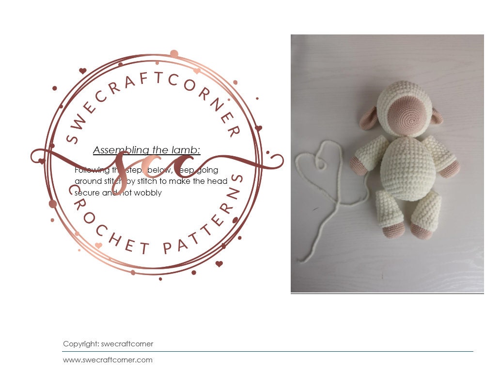 Stuffed Lamb Crochet Pattern PDF