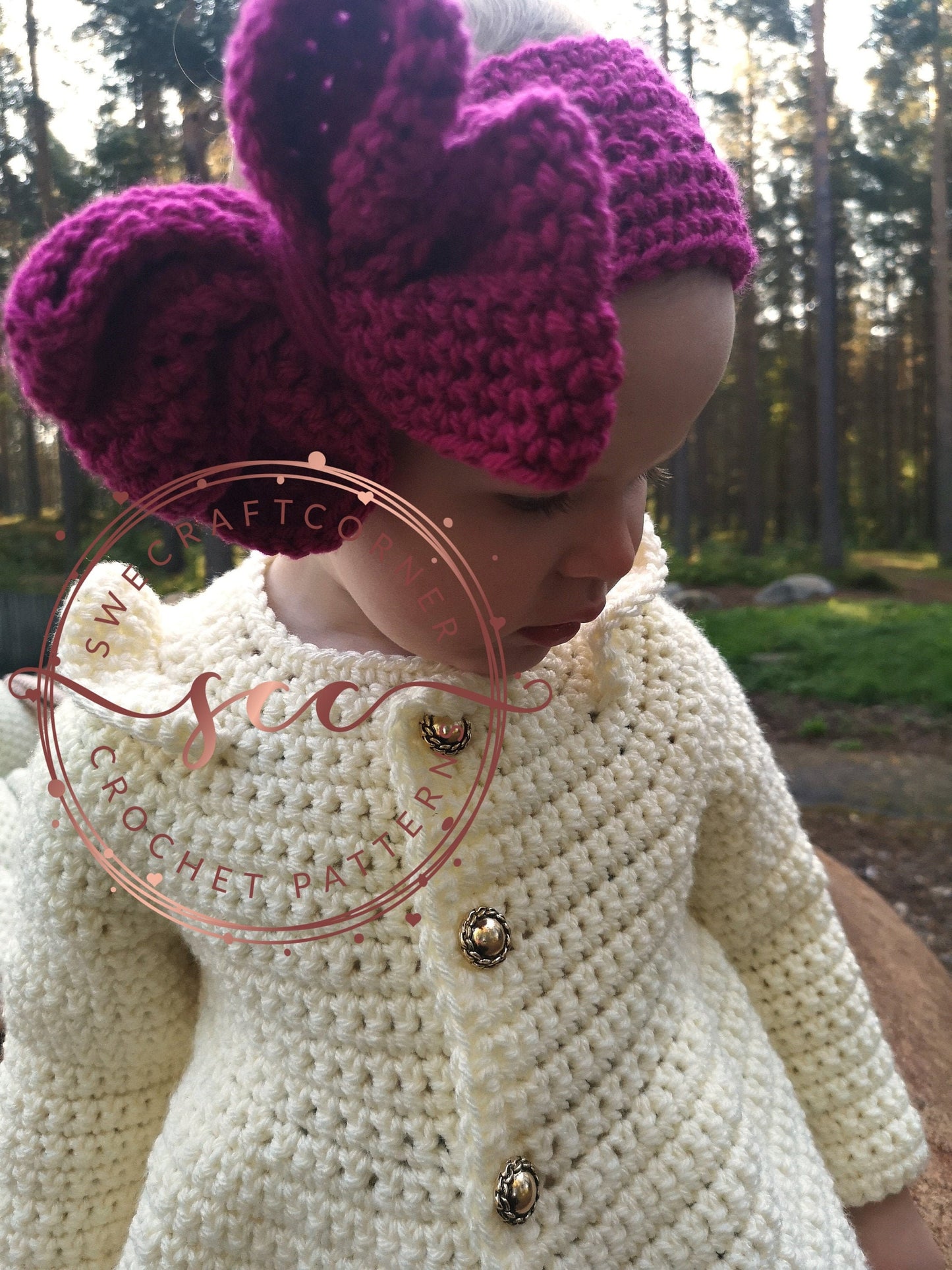 Bow Ear Warmer Crochet Pattern PDF