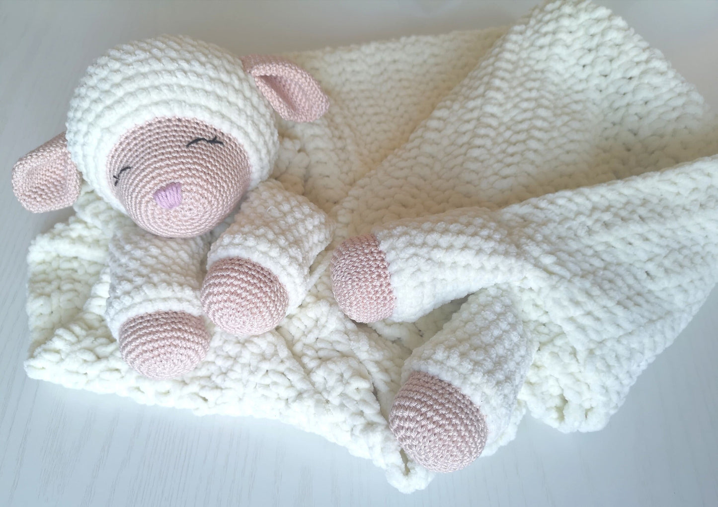 Lamb Huggy Baby Blanket Crochet Pattern PDF