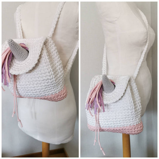 Unicorn T-Shirt Yarn Backpack Crochet Pattern PDF