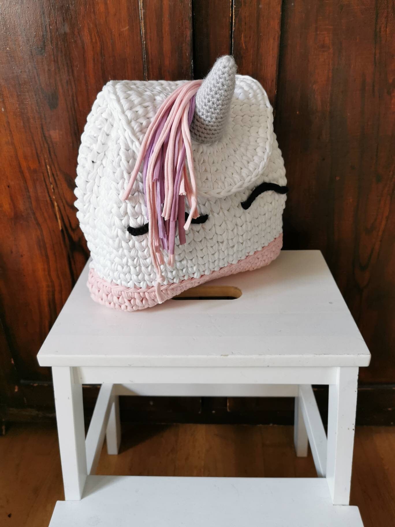 Unicorn T-Shirt Yarn Backpack Crochet Pattern PDF