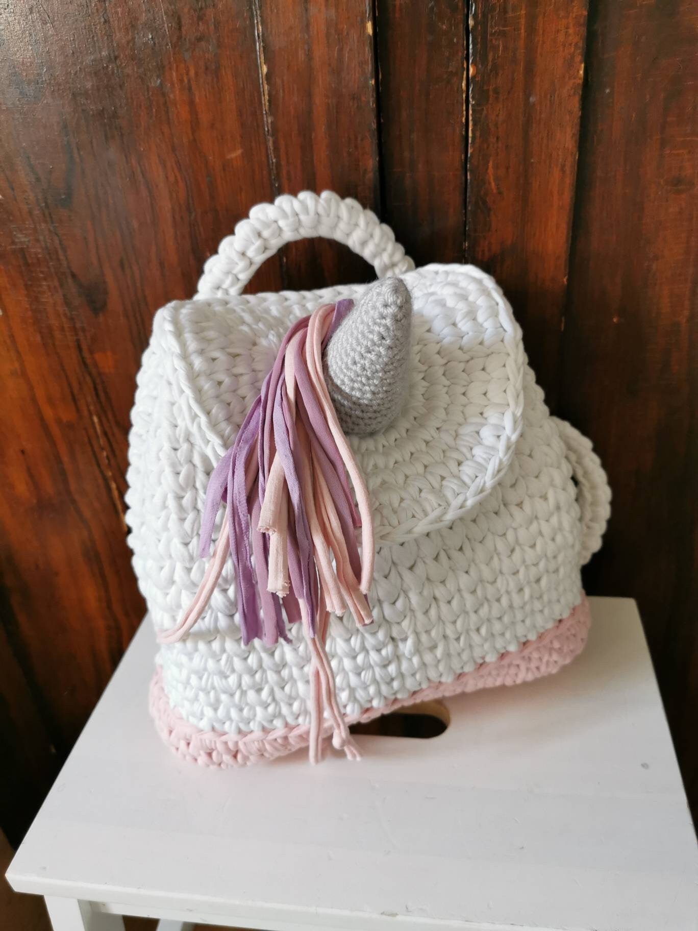 Unicorn T-Shirt Yarn Backpack Crochet Pattern PDF
