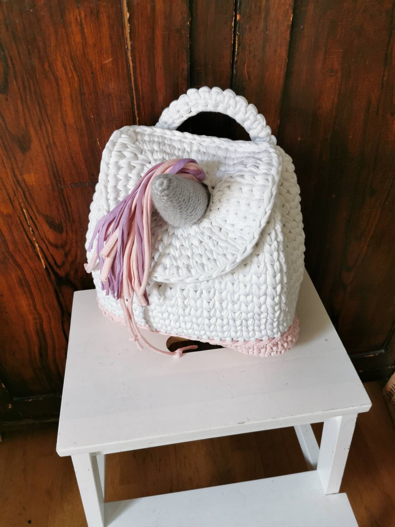Unicorn T-Shirt Yarn Backpack Crochet Pattern PDF