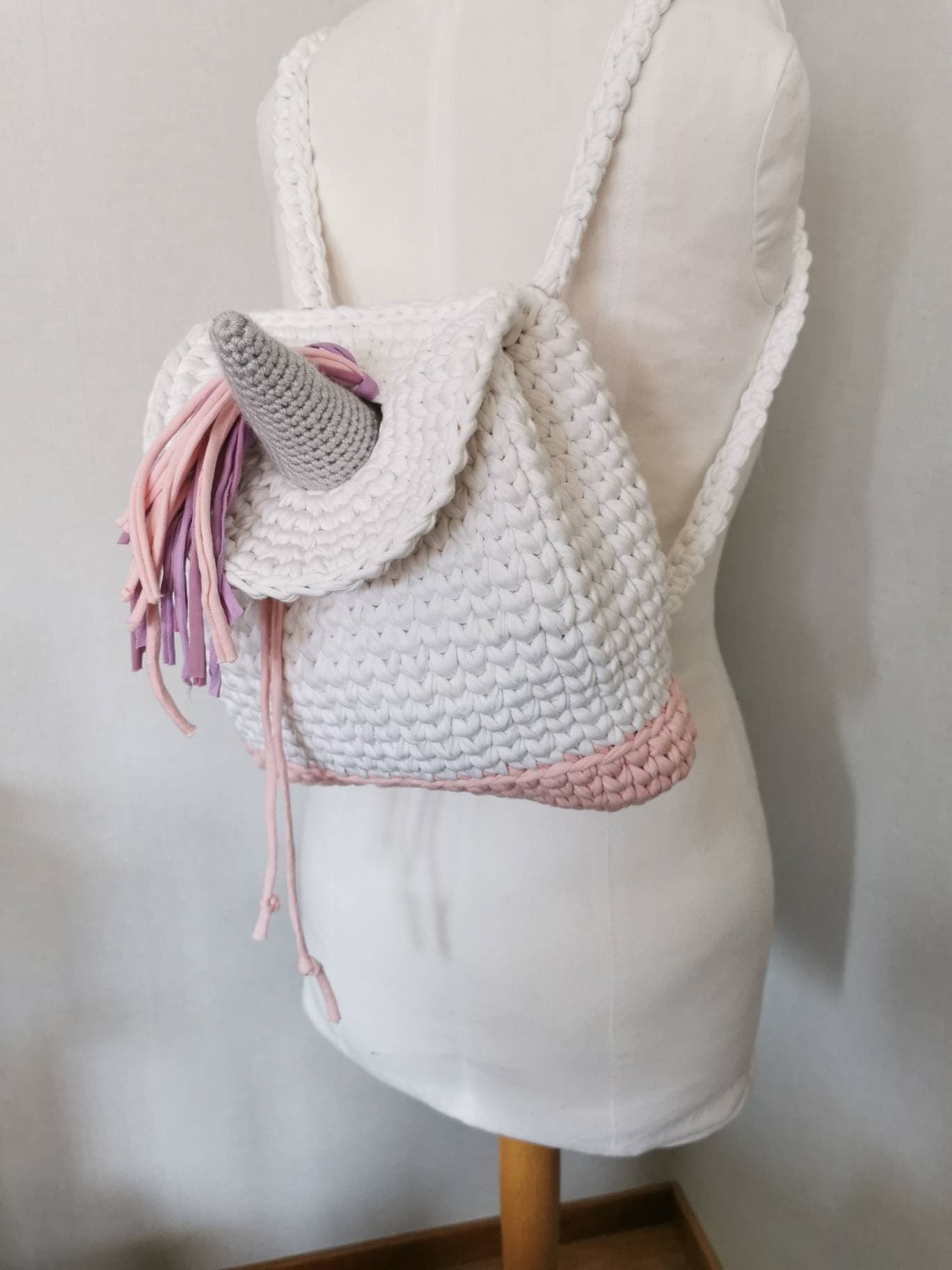 Unicorn T-Shirt Yarn Backpack Crochet Pattern PDF