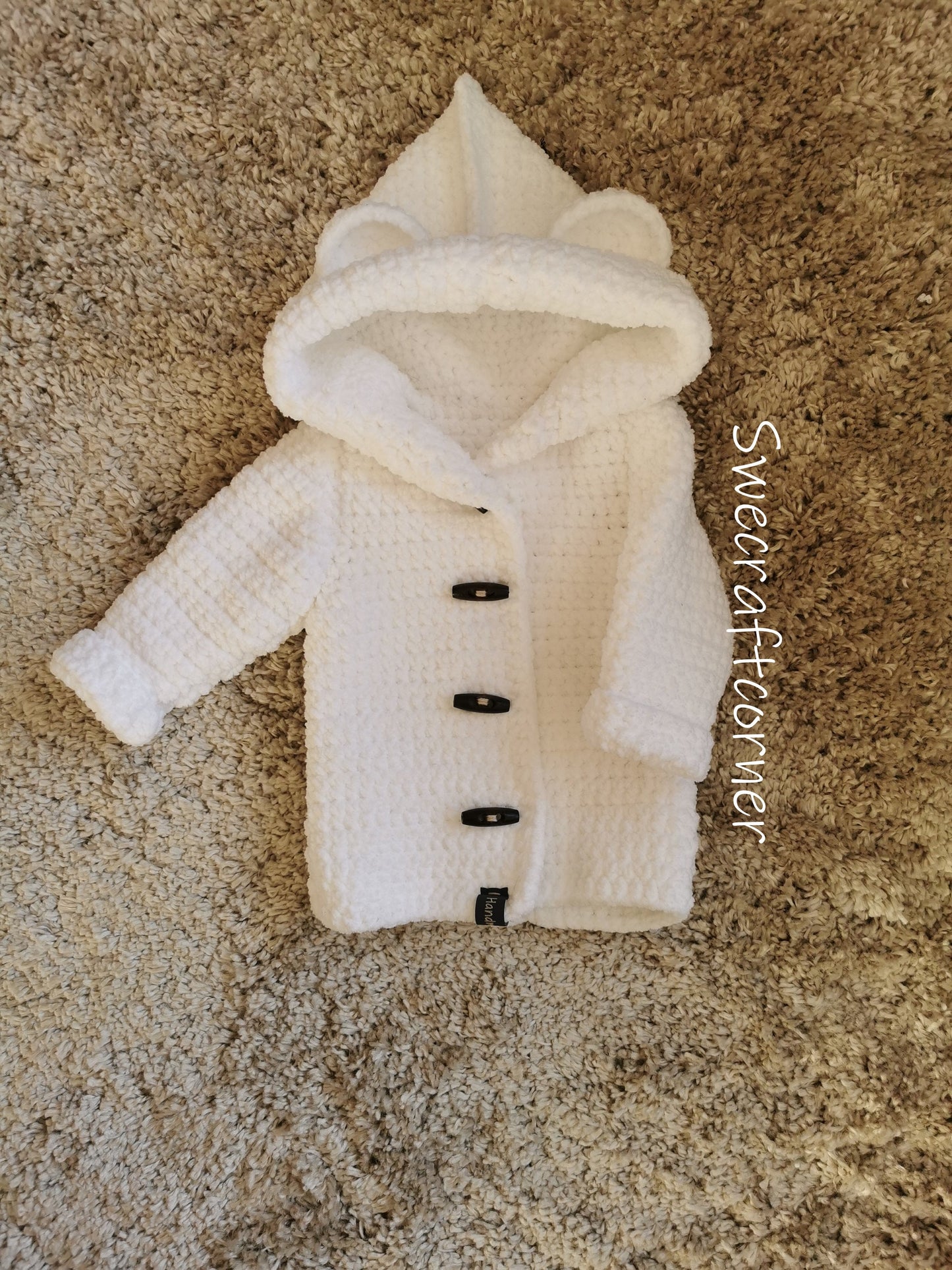 Baby Coat With Bear Ears Crochet Pattern PDF