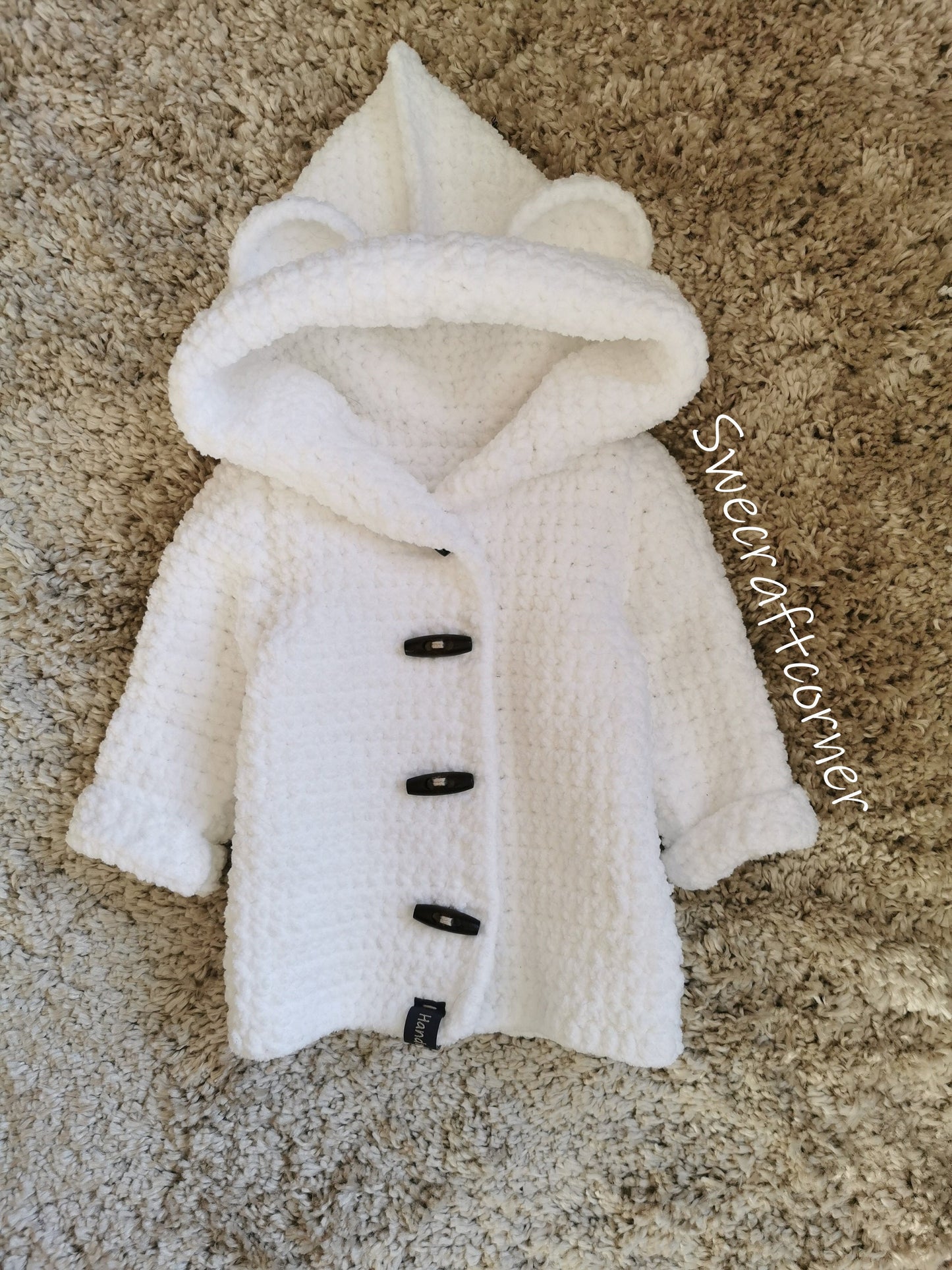 Baby Coat With Bear Ears Crochet Pattern PDF