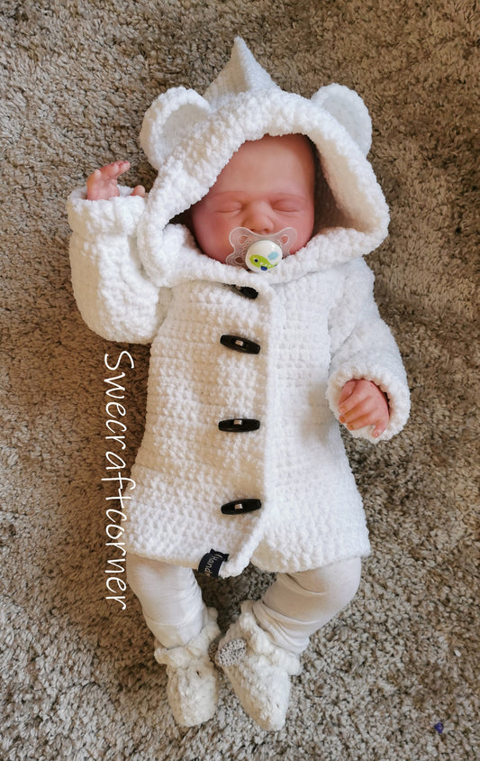Baby Coat With Bear Ears Crochet Pattern PDF