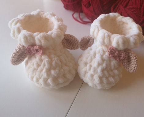 Lamb Baby booties Crochet Pattern PDF