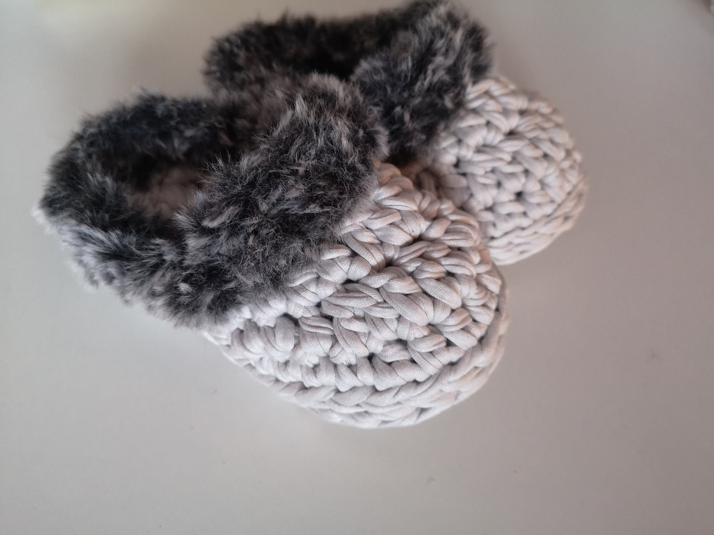 Kids T-Shirt Yarn Slippers Crochet Pattern PDF
