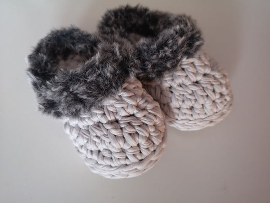 Kids T-Shirt Yarn Slippers Crochet Pattern PDF