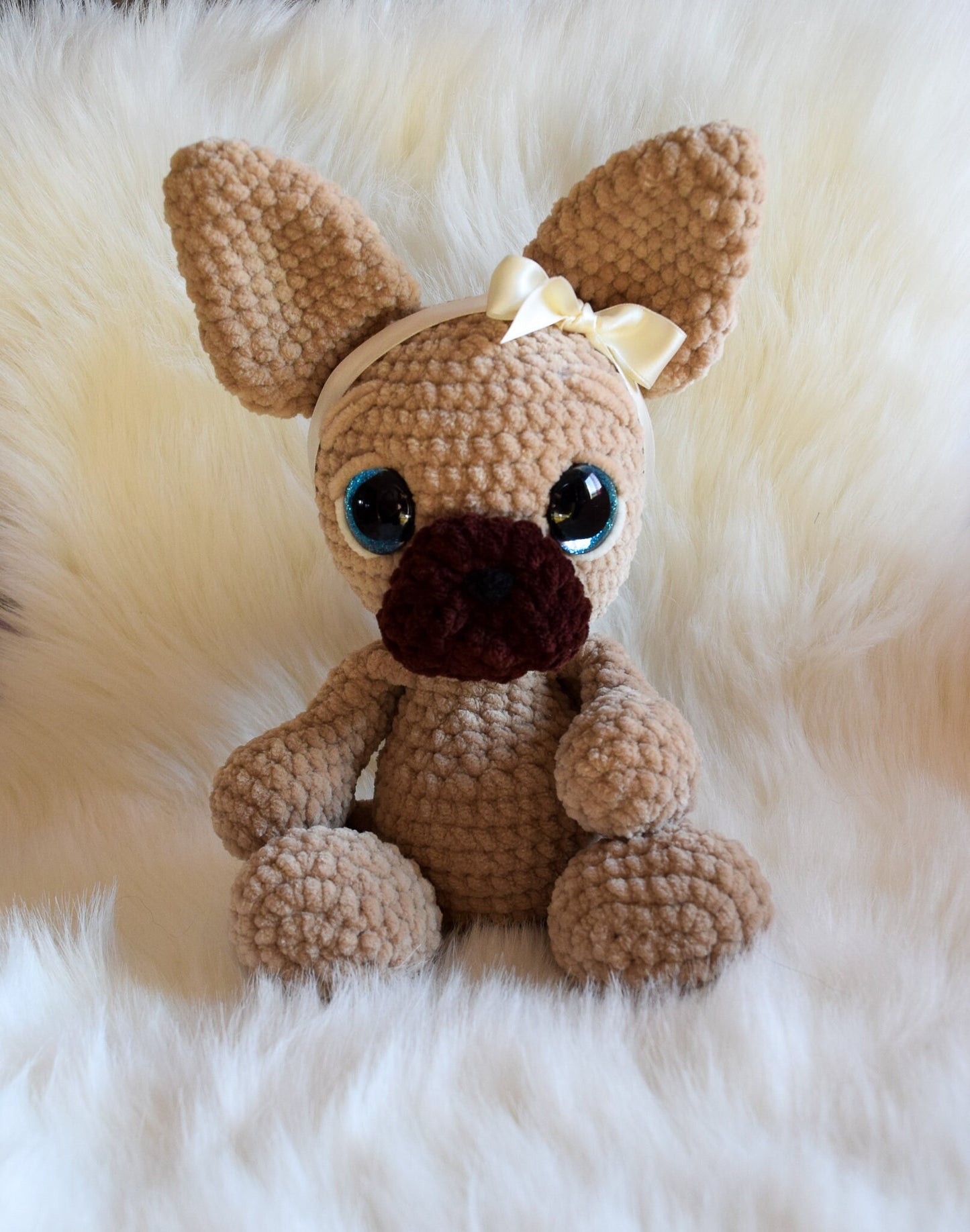 French Bulldog Stuffed Animal Crochet Pattern PDF
