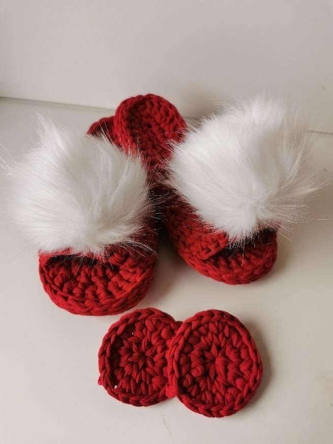 T-Shirt Yarn Slippers Crochet Pattern PDF
