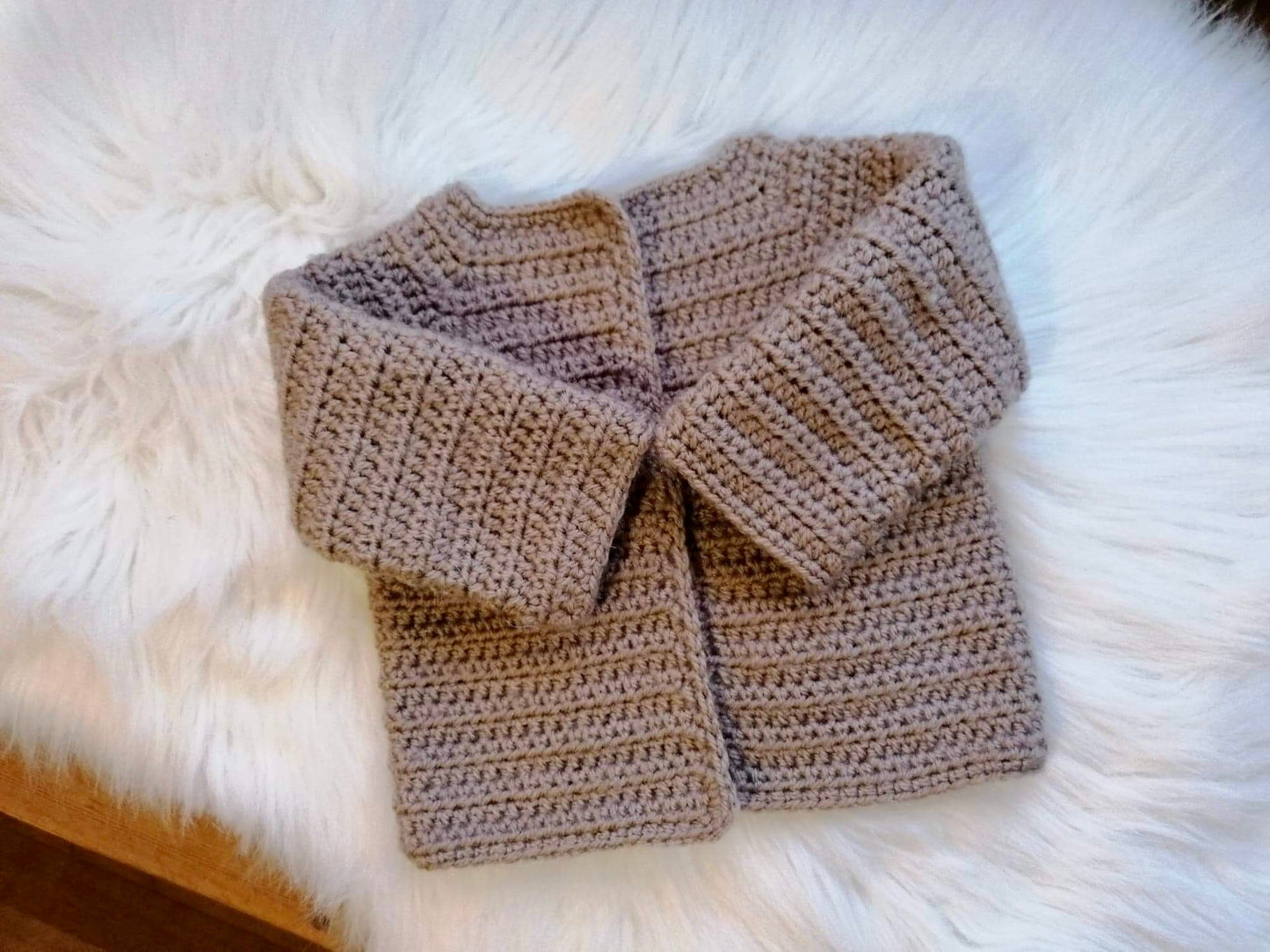 Simple Baby Cardigan Crochet Pattern PDF