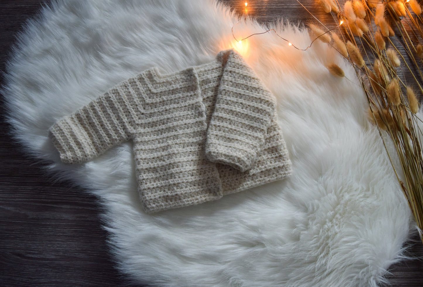 Simple Baby Cardigan Crochet Pattern PDF