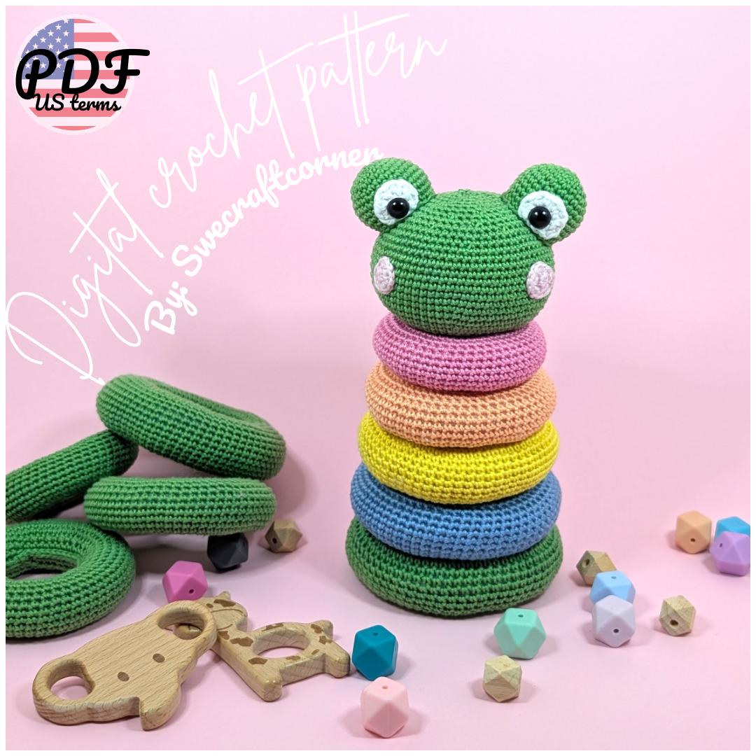 Frog Stacking Toy Crochet Pattern PDF