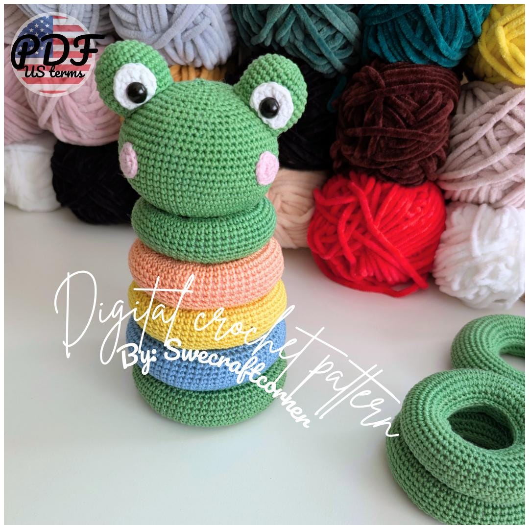Frog Stacking Toy Crochet Pattern PDF