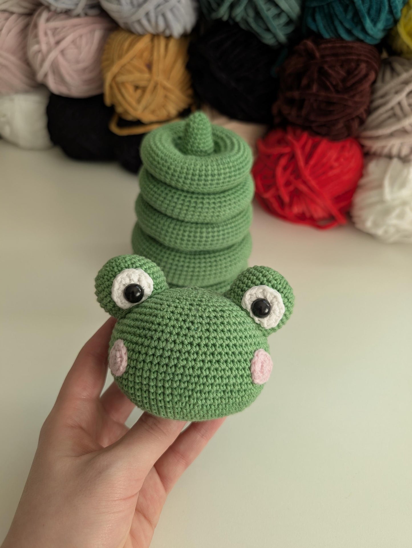 Frog Stacking Toy Crochet Pattern PDF