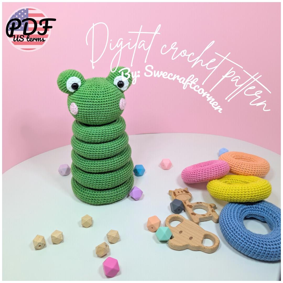 Frog Stacking Toy Crochet Pattern PDF