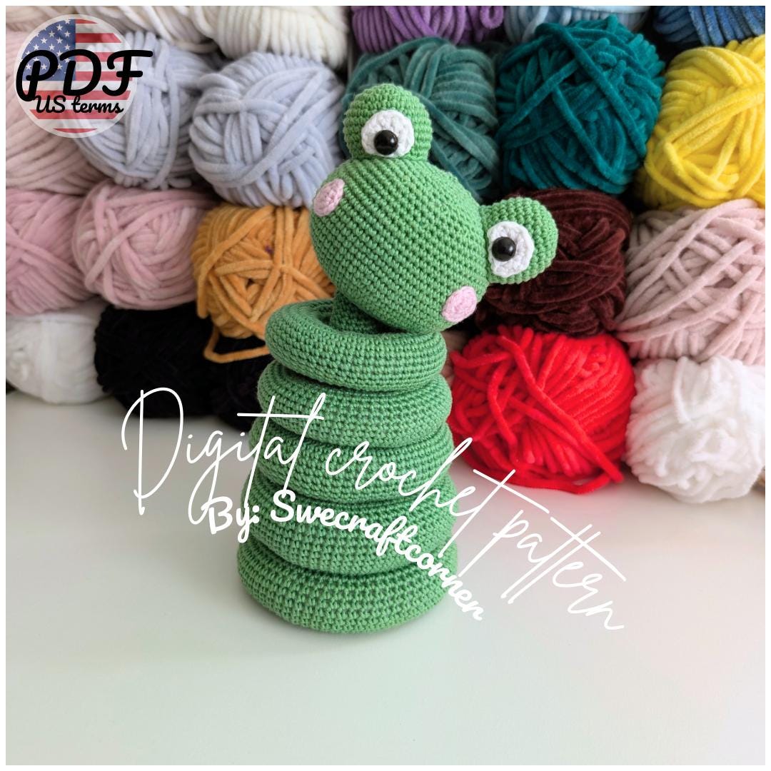 Frog Stacking Toy Crochet Pattern PDF