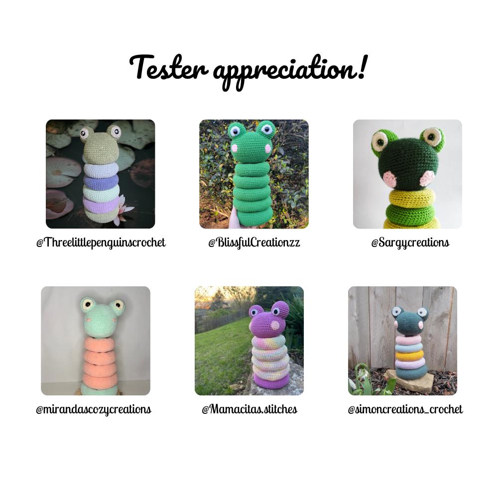 Frog Stacking Toy Crochet Pattern PDF