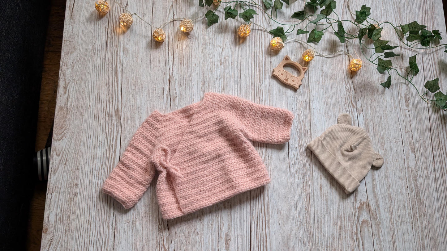 Kimono Style Baby Cardigan Crochet Pattern PDF