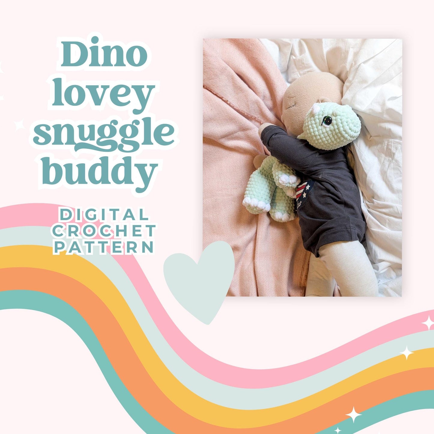 Dinosaur Lovey Crochet Pattern PDF