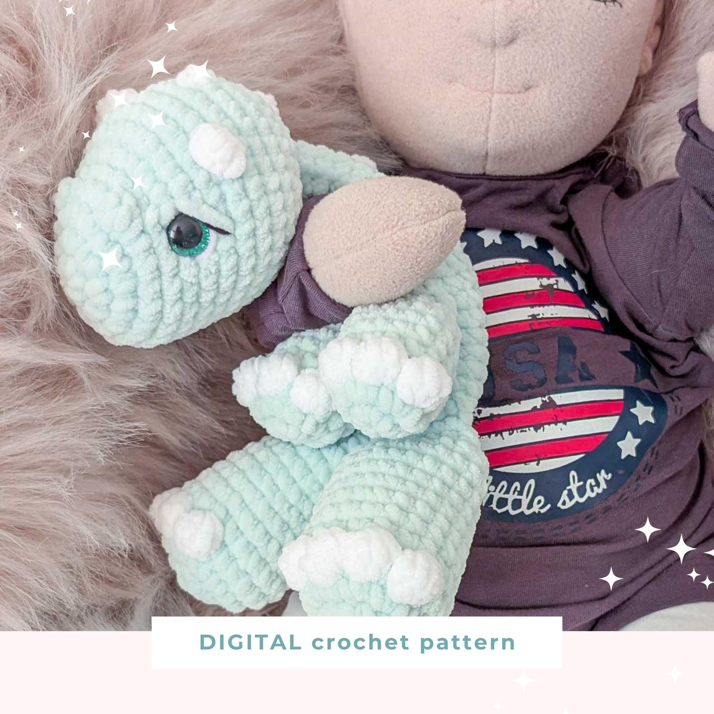 Dinosaur Lovey Crochet Pattern PDF
