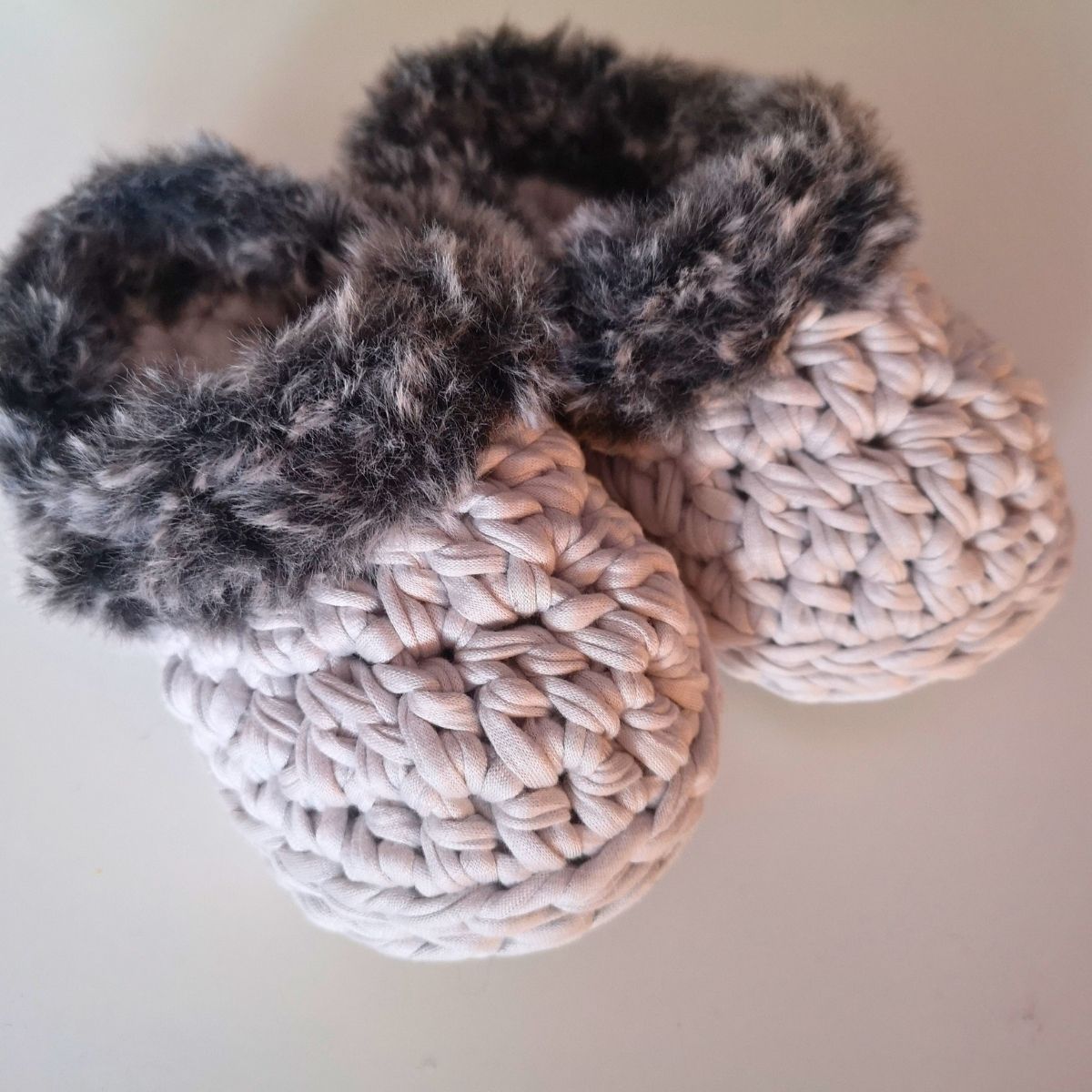 Kids T-Shirt Yarn Slippers Crochet Pattern PDF